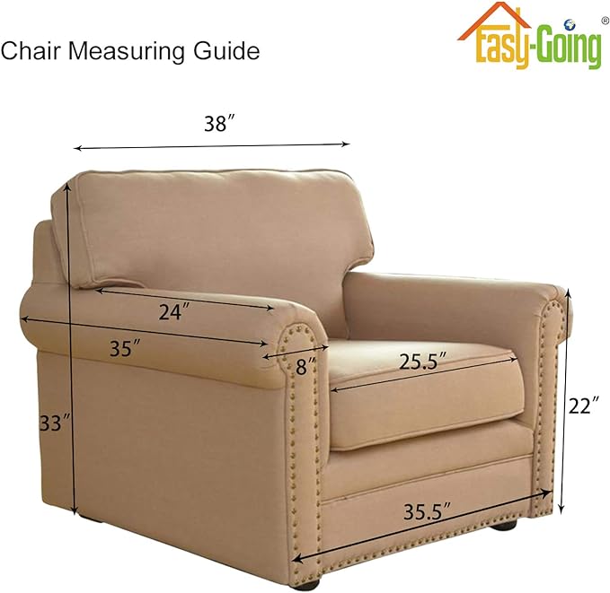 Easy-Going Stretch Chair Sofa Slipcover 1-Piece Couch Sofa Cover Furniture Protector Soft with Elastic Bottom for Kids, Pet. Spandex Jacquard Fabric Small Checks (Chair, Navy)