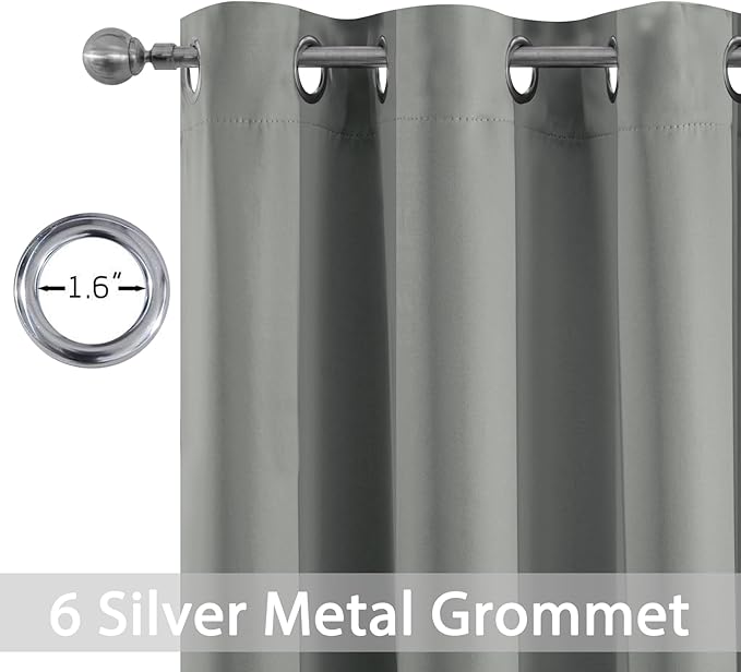 Yakamok Dove Grey Room Darking 72 Inch Length 2 Panel Sets for Livingroom Dining Room Darkening Thermal Insulated Bay Window Hotel Modern Elegant Black Out Sunblock Curtins/Bedroom,38 x 72 Inches