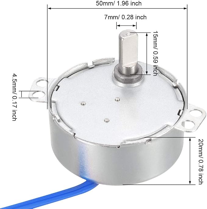 uxcell Synchronous Motor AC 100-127V 30-36RPM 50-60Hz CCW/CW 4W D Shaft - Image 3