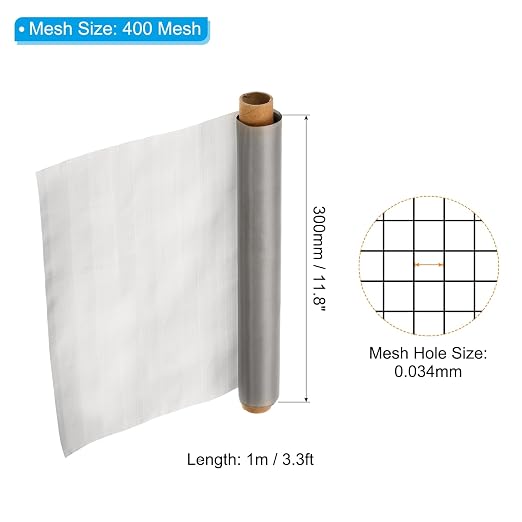 PATIKIL Stainless Steel Wire Mesh Screen, 400 Mesh Woven Air Vent Filter Mesh - Image 2