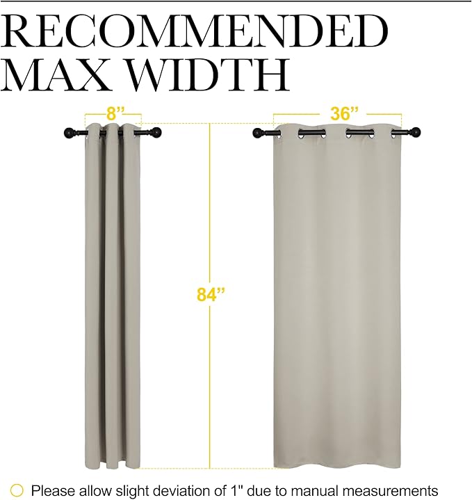 NICETOWN Natural Living Room Blackout Curtains for Windows, Eyelet Top Room Darkening Panels/Drapes for Bedroom (2 Panels, W42 x L84 inches)