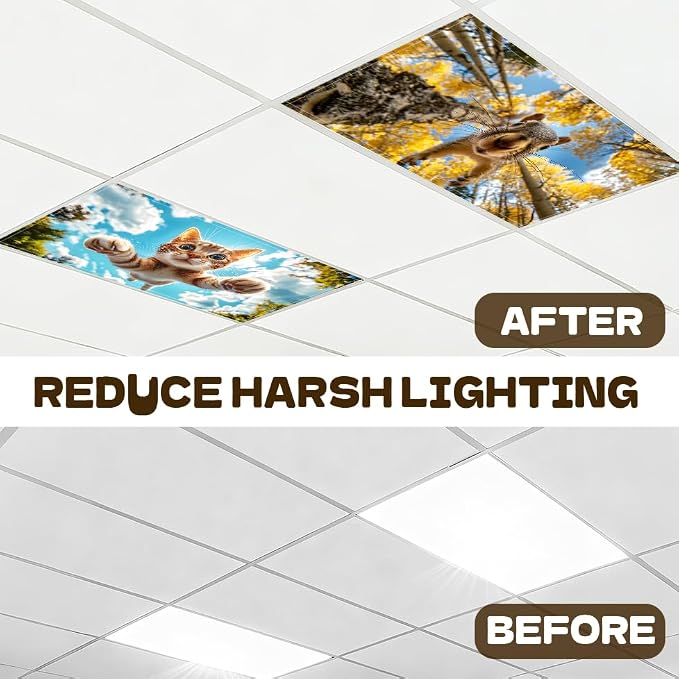 Fluorescent Light Covers-2 Pack 4 x 2 Feet Magnetic Ceiling Light Cover Room - Image 4