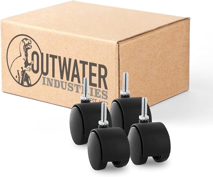 2" Wheel Diameter | Black Nylon Swivel Hooded Samson Twin Wheel Caster | by OutwaterIndustries