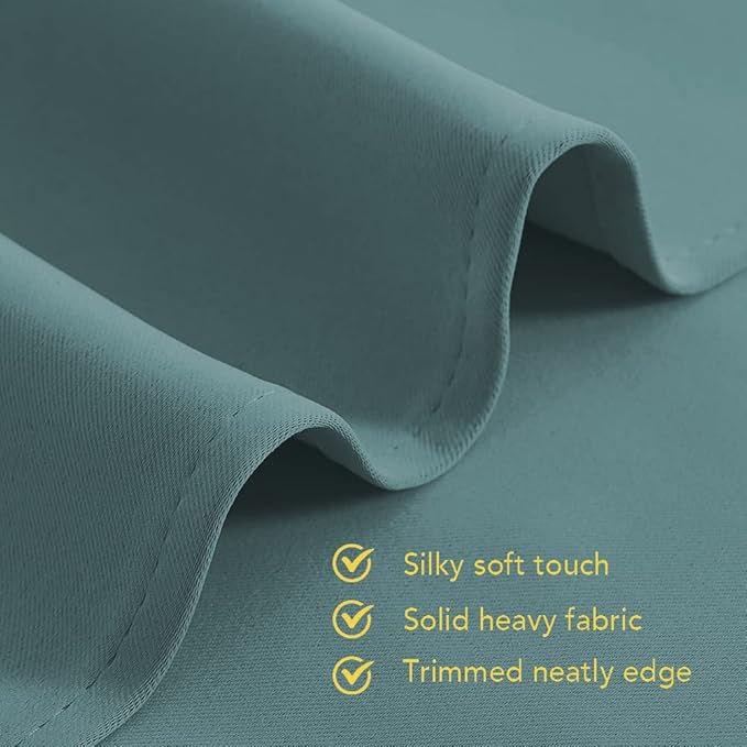 NICETOWN Modern Blackout Curtains Noise Reducing, Greyish Blue, 2 Panels, W34 x L40 -Inch, Thermal Insulated and Privacy Room Darkening Drape Panels for Boy's Guest Room Door Small Short Window