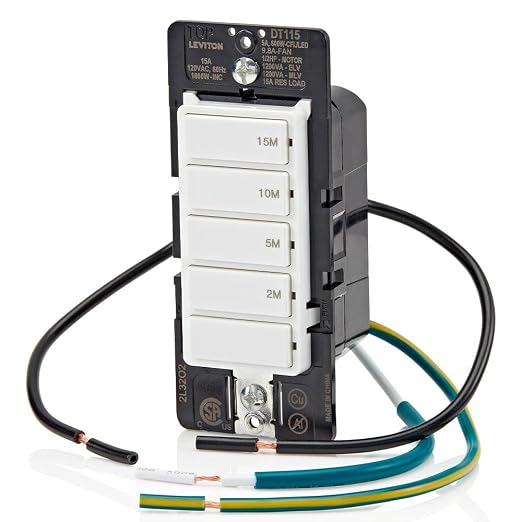 Leviton Countdown Timer Switch for bathroom fan and household lights, 2-5-10-15 - Image 11