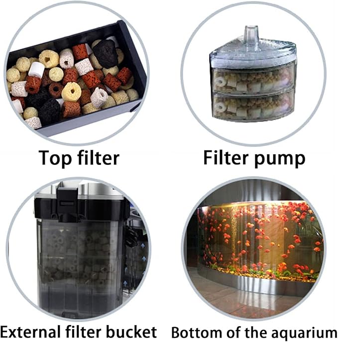 GOLDEAL Bio Balls Ceramic Rings Set, Aquarium Biological Filter Media - Image 2