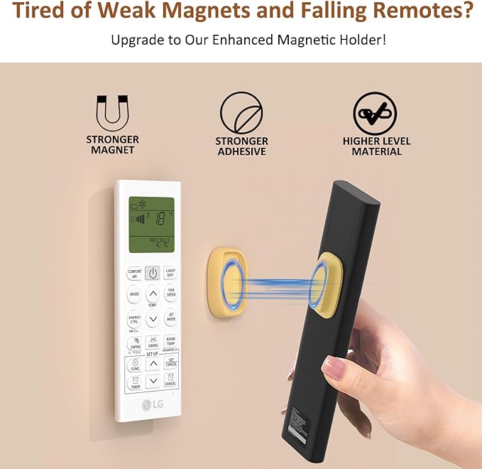 Tiizze 5 Pack Upgraded Magnetic Remote Control Holder Wall Mount - Image 2