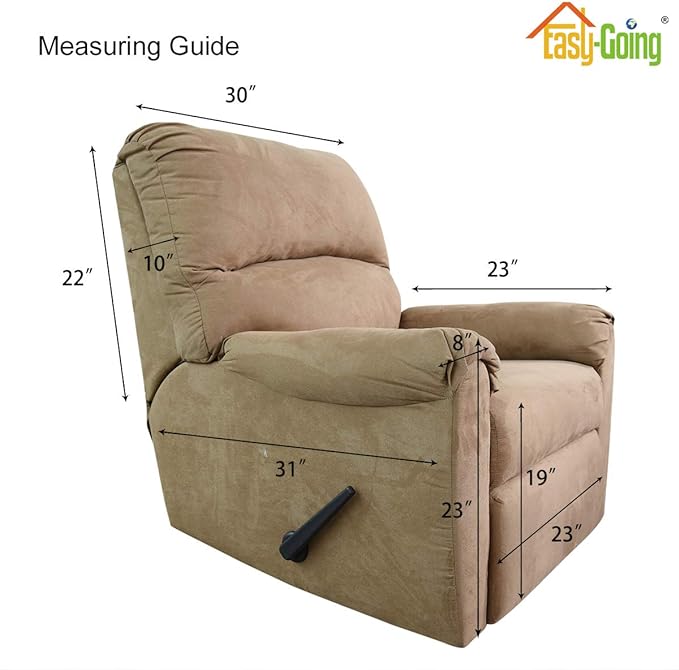 Easy-Going Recliner Chair Slipcover Reversible Sofa Cover Water Resistant Couch Cover Furniture Protector with Elastic Straps for Pets Dog (Recliner 22 inch, Chocolate/Ivory)
