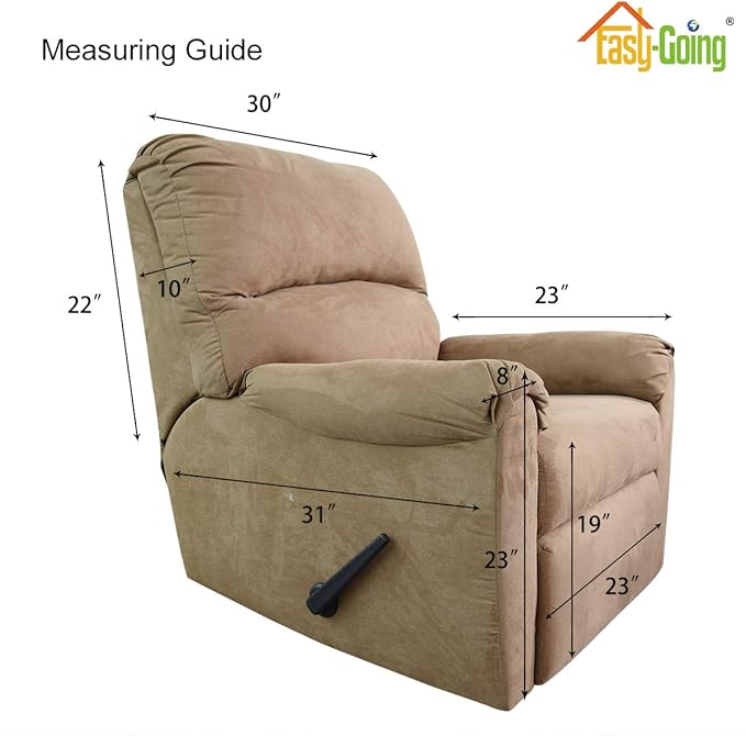 Easy-Going Recliner Chair Slipcover Reversible Sofa Cover Water Resistant Couch Cover Furniture Protector with Elastic Straps for Pets Dog (Recliner 22 inch, Light Gray/Ivory)