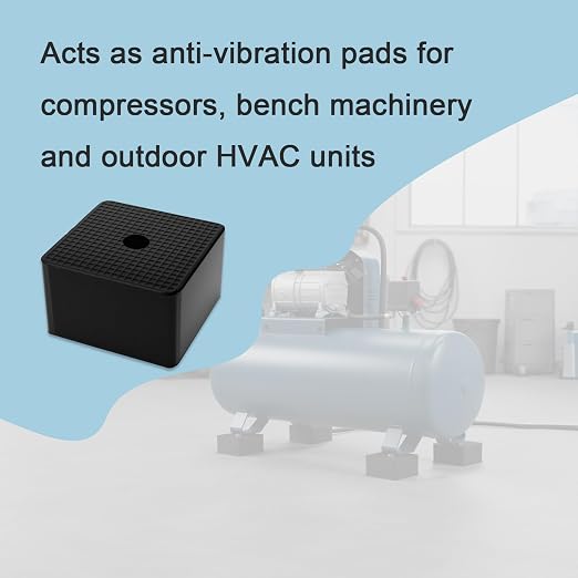 Rubber Anti-Vibration Pads & Shock Absorbing Pads 4 Pack, 50×50×30 mm Thick - Image 3
