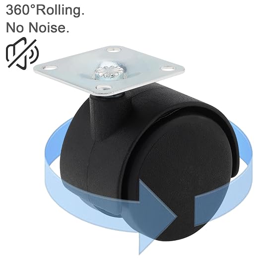 1.5 Inch Caster Wheels Replacement Furniture Casters Set of 4, Nylon Plate - Image 7