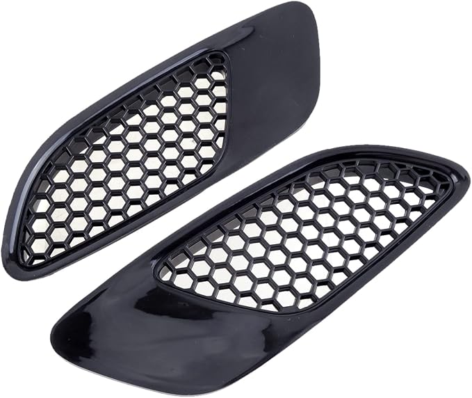 1 Pair Car Front Bonnet Hood Vent Air Intake Cover Glossy Black, by Unknown