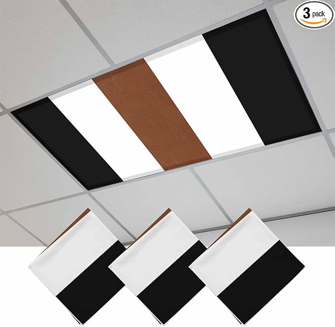 3 Pack Boho Black Fluorescent Light Covers, by Unknown