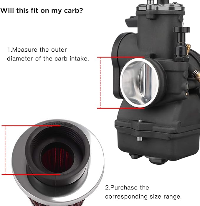 Evermotor 37mm 38mm 39mm Carburetor Cleaner Air Filter Fit in 50cc 70cc 90cc - Image 3