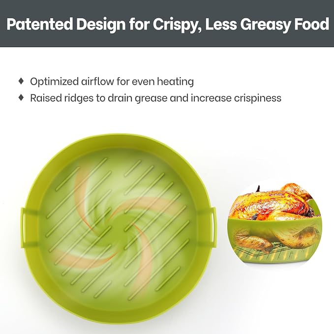 Air Fryer Silicone Liners 4QT For Ninja AF101, 2 Pack BPA Free Platinum Air - Image 4