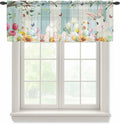 Easter Sheer Valances for Windows 42"x18", Light Filtering Kitchen Curtains by Unknown