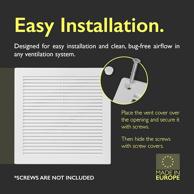 10 x 10 Inch White Air Vent Cover – Plastic Square Air Vent Grill Cover - Image 3