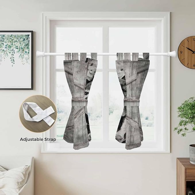 Funny Farm Animals Bedroom Curtains 63 Inch Length, Window Curtains Tab Top - Image 5
