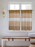Retro Farm Wood Board Window Valance Curtains, 2 Panel by IDOWMAT