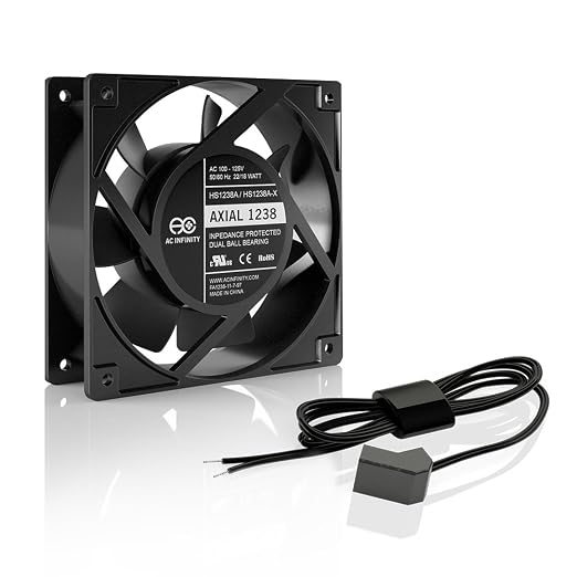 AC Infinity AXIAL 1238W, Muffin Fan, 120V AC 120mm x 38mm High Speed, by ACInfinity