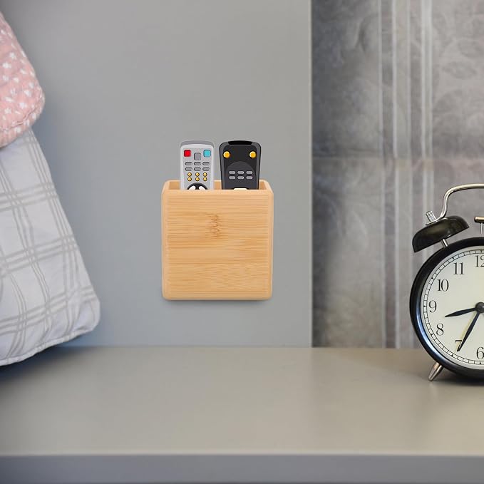 Garneck Bamboo Remote Control Holder Wall Mount - Image 8