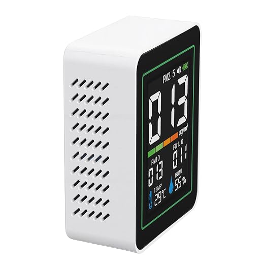 Indoor Air Quality Meter 5 in 1 PM2.5 PM10 PM1.0 Temperature Humidity Detector by Unknown