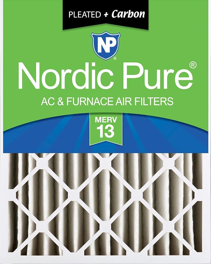 Nordic Pure 18x24x4 Pleated Air Filters MERV 13 Plus Carbon 1 Pack by NordicPure