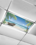 Summer 1 Pcs Fluorescent Light Covers, Ocean Beach Palm Tree Nautical Vessel by Gsypo