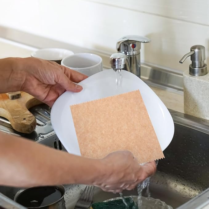 Happyyami 10pcs Loofah Dish Washing Towels 25x25cm Plant Kitchen Dishcloths - Image 4