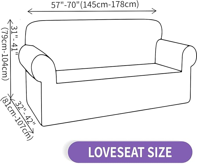 ZNSAYOTX Super Stretch Couch Cover Love Seat Sofa Covers for Living Room Dogs Pet Friendly Furniture Protector Spandex Loveseat Slipcovers with Anti Slip Foam Sticks (Brown, Loveseat)