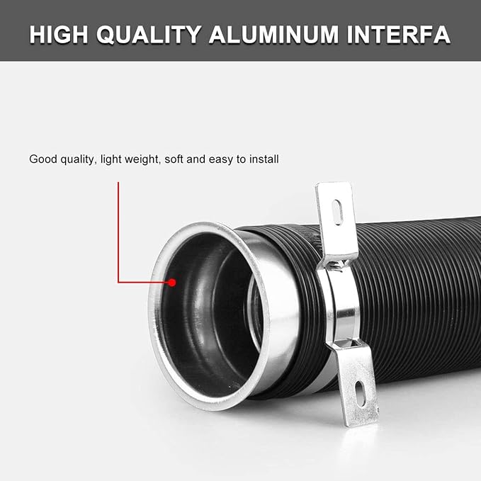Sporacingrts Universal Multi Adjustable 77mm Flexible Cold Air Intake Pipe - Image 4