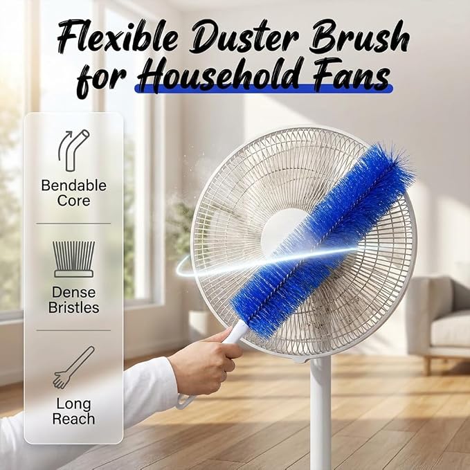 Bendable Microfiber Head, Reusable Dust Remover 2 Pcs 2026 New Fan Cleaner Brush - Image 7