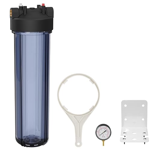 Max Water Whole House 20" x4.5" Purple Clear WH Water Filter Housing 1 inch by MaxWater
