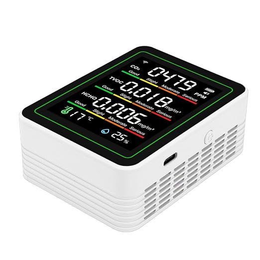 Aramox CO2 TVOC HCHO Indoor Air Quality Meter, 5 in 1 WiFi LCD Color Screen - Image 5