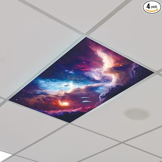 Outus 4 Pcs Fluorescent Light Cover Classroom Lighting Cover by Outus