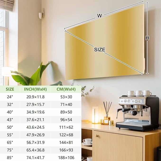 Ginger Yellow Color Gradient Indoor TV Cover, Elastic TV Screen Protector - Image 3