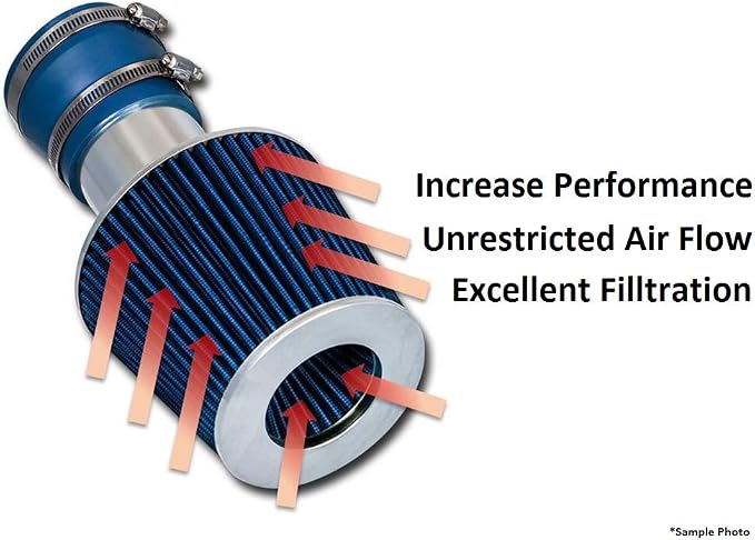 Heat Shield Cold Air Intake Kit & Blue Filter Combo Compatible - Image 3