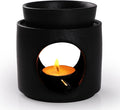 WD&CD Wax Melt Ceramic Oil Burner Black, Aroma Diffuser Essential Oil Burner by WD%26CD