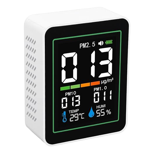 Indoor Air Quality Meter 5 in 1 PM2.5 PM10 PM1.0 Temperature Humidity Detector - Image 5