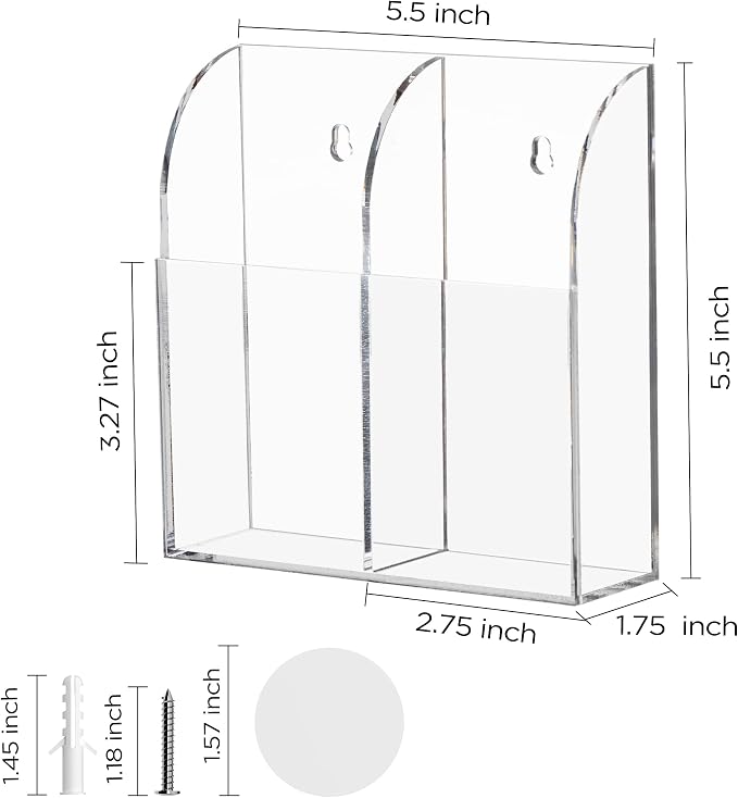 HBlife Acrylic Remote Control Holder Organizer, Bedside - Image 2