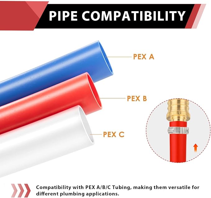 4 Pieces EFIELD Barb Crimp Pex 1/2 Inch x 1/2 Inch Male NPT Adapter Brass Brass - Image 3