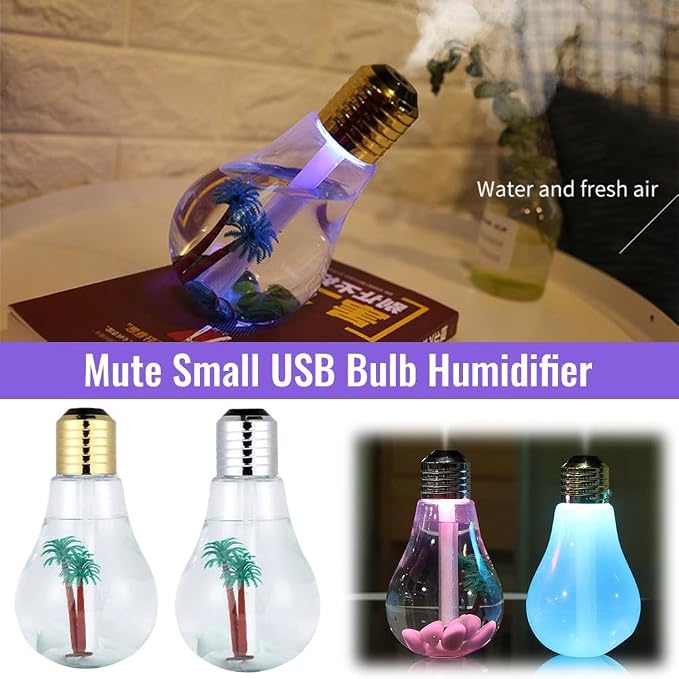 USB Air Humidifier Bulb with 7 Colors, Portable Bulb Ultrasonic Humidifier - Image 3