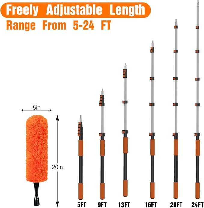 LAANPOLE 30FT High Reach Duster Cleaning Kit - Image 5