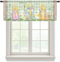 Easter Sheer Valances for Windows 42"x18", Light Filtering Kitchen Curtains by Unknown