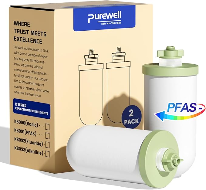 Purewell K Series 4-Stage 7-In Ceramic Water Filter Replacement, Certified to by Purewell