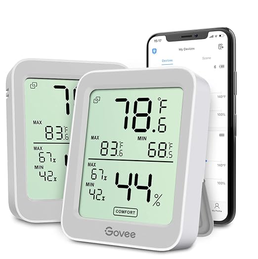 Govee Indoor Hygrometer Thermometer 2 Pack, Humidity Temperature Gauge by Govee