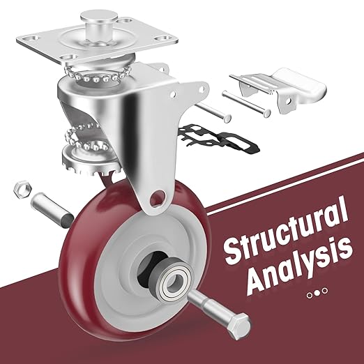 5" Heavy Duty Plate Casters - Image 3