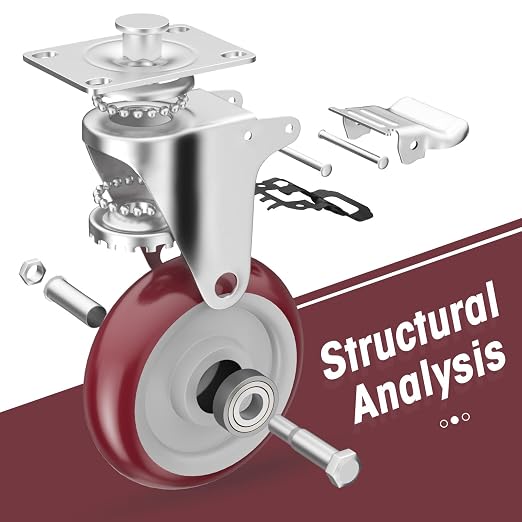5" Heavy Duty Plate Casters - Image 3