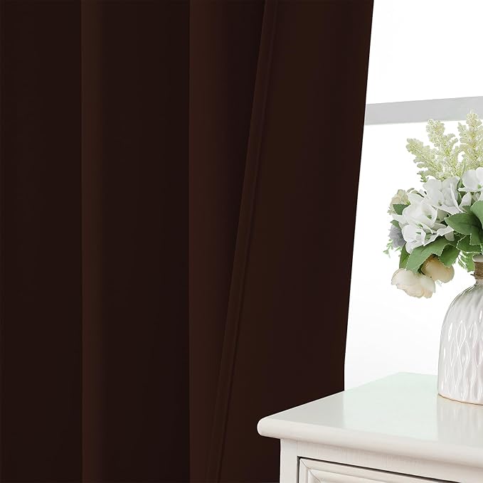 CUCRAF Chocolate Blackout Curtains Customize, Rod Pocket Room Darkening Curtain for Bedroom Living Room, Thermal Insulated Window Drapes 1 Panel (Custom Size, Color)