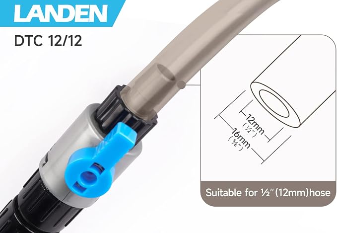 LANDEN Double Tab Connector for Aquarium, Canister Filter Hose Connector - Image 3
